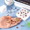 PandaHall 30pcs Resin Wood Stud Earrings, 10mm Flat Round Wooden