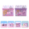 Mobestech 2pcs Adorable Mermaid Pattern Tinplate Coin Bank House Shaped