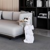 Resin Dog Side Table With Tray, Butler Statue Tissue Box,