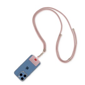 LEGAMI - Always Together, Smartohone Laynard Adjustable Neck Strap with Metal Hook, Secure Clasp, Sticker, Rose Gold, 70 cm