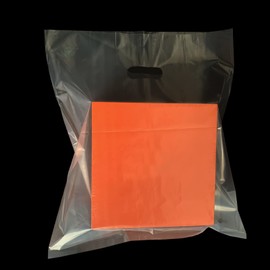 100 Pack 12" x 18"x 2 Mil Thick Clear Plastic Shopping Merchandise Bags with Die Cut Handles,Die-Cut Handles Glossy Plastic Bag Perfect for Shopping,Retail, Merchandise,Gift and More(No Gusset)