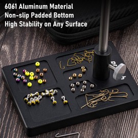 Dr.Fish Fly Tying Pedestal Base for Clamp Fly Tying Vise Fly Tying Tools Material Organizer Holder One Size Fits Most Travel Portable