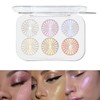 6 Color Face Cheek Highlighter Makeup Palette Shimmer Glitter Iridescent