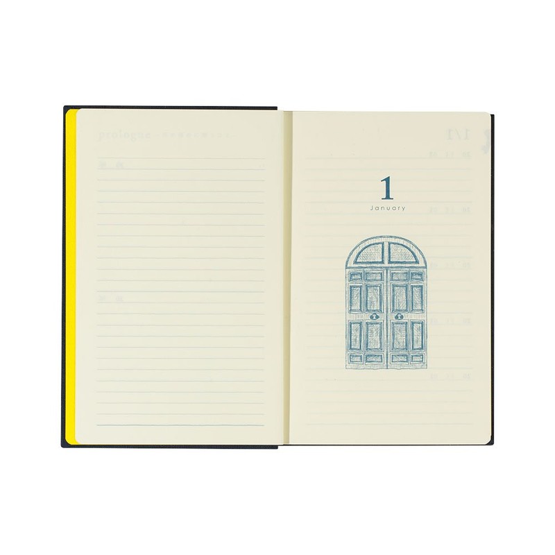 DESIGNPHIL Midori (MIDORI) 10-Year Continuous Use Diary with Navy Door