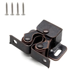 Cionyce 4 Pack Double Roller Catch with Spear, Heavy Duty Cabinet Closet Doors Roller Catch Latch for Cabinet Cupboard Closet Doors (Bronze Tone)