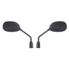 Pair of black motorcycles mirrors, universal fit, 10mm, rectangle, long