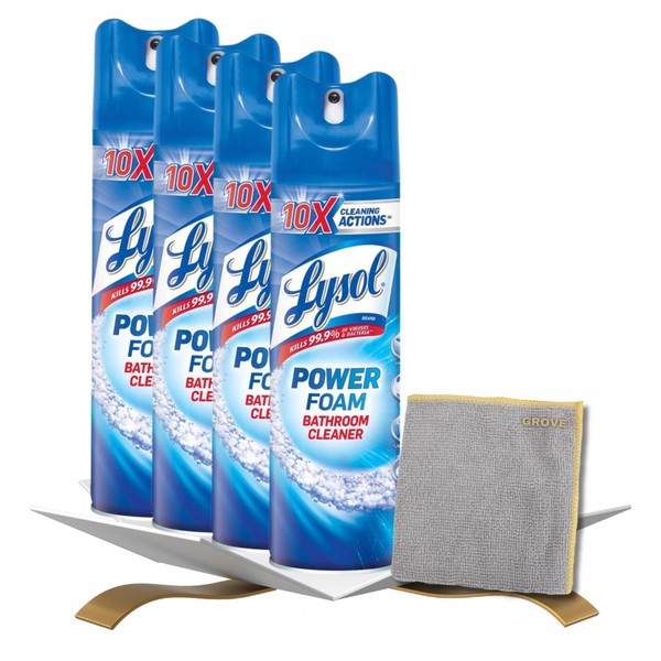 GROVE Power Foam Bathroom Cleaner Spray 24 oz Bundle with
