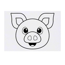 'Happy Pig Face' Temporary Tattoo - Water Resistant, Skin-Safe, Non-Toxic Transfer (TO00063221)