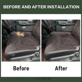 FZJDSD 2PCS Mist Gray Driver Side Bottom Replacement Cloth Seat Cover & Seat Foam Cushion Compatible with Dodge Ram 1500 2500 3500 1998 1999 2000 2001 2002