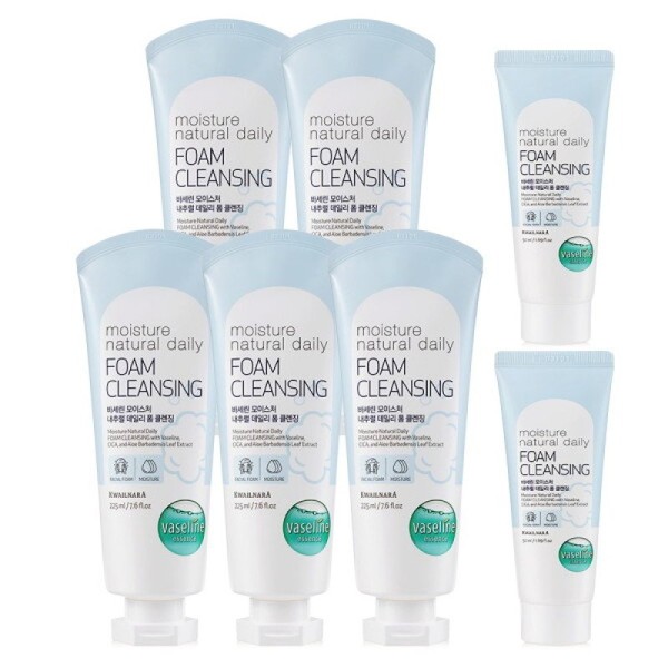 Vaseline Moisture Natural Cleansing Foam 225ml x 5 + 50ml
