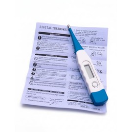 Termómetro Digital Punta Flexible Azul – Medición Oral/Rectal/Axilar • Alarma Sonora • Memoria Última Medición • Certificado CE