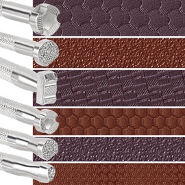 HINZIC 6pcs Professional Leather Stamp, Alloy Steel Leather Carving Stamping Punching Tools for Leather Craft Design Working- Silver