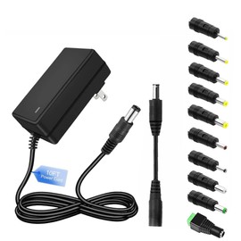 9V 1.5A 13.5W AC DC Power Supply Adapter 10ft Cord 10 Tips Reverse Cable