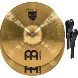 Meinl 16” Marching Cymbal Pair with Straps - Brass Alloy Traditional Finish - Made In Germany, 2-YEAR WARRANTY (MA-BR-16M)