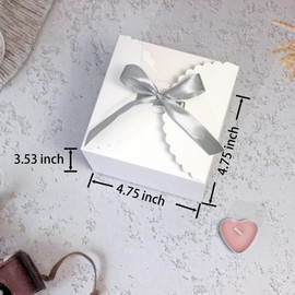 WEWILUCK Small White Gift Box, 10 PCS Pretty Favor Gift Boxes with Lids Bulk for Wedding, Bridesmaid Proposal, Birthday, Party, Holiday, Galentine's Day Presents, 4.75” x 4.75” x 3.53”