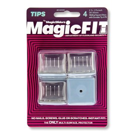 Magic Sliders 24035 Clear Leg Tips, Protective Bottom, 1-1/4-1-3/8 in. Square, 4-Pk. - Quantity 1