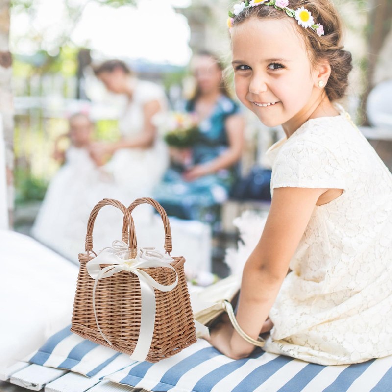 TOVINANNA Wicker Picnic Baskets with Handle, Rattan Wicker Storage Basket