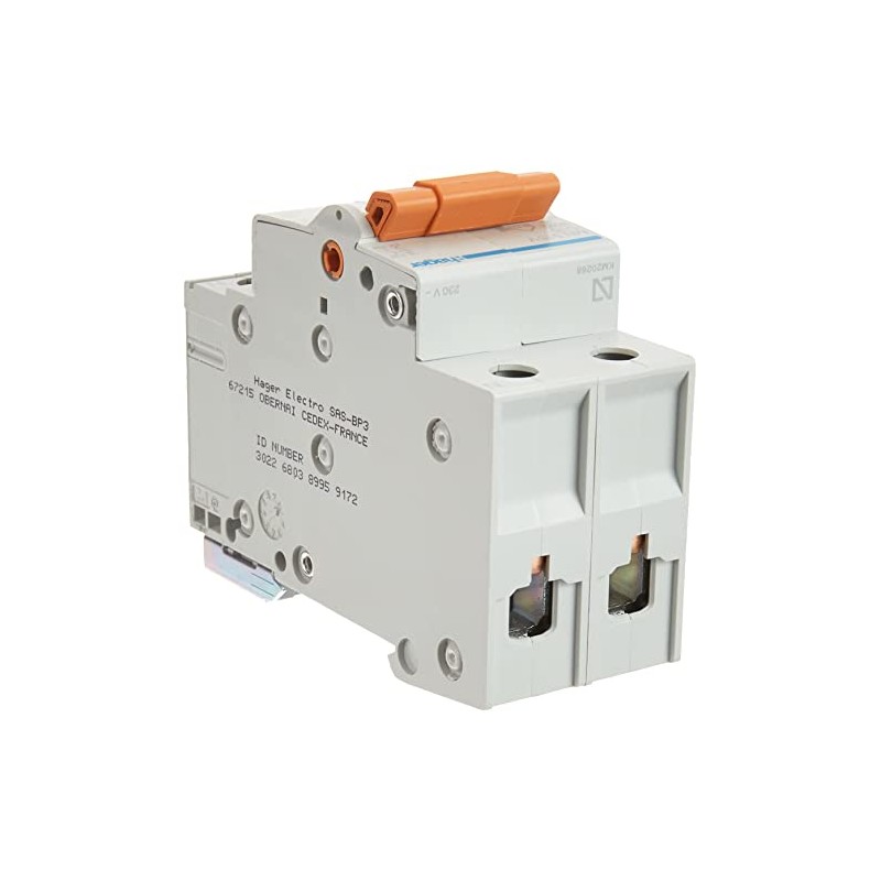 Hager M144697 – 1 Pole Circuit Breaker + Neutral Orange