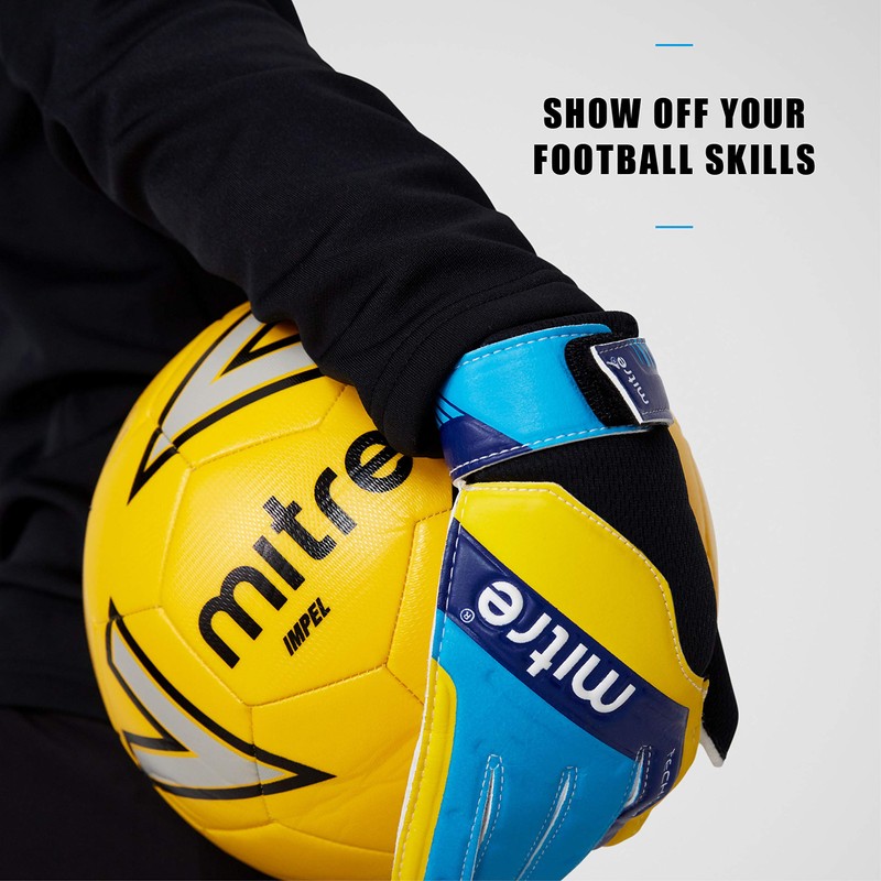 Mitre Magnetite JNR Goalkeeping gloves - Blue/Cyan/Yellow - 5