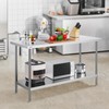 VEVOR Stainless Steel Prep Table, 24 x 60 x 34