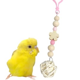 Bite Toy 1, Approx. 7.1 inches (18 cm), Made in Japan, Safe and Safe Material, Natural Wood, Budgie Bird, Literary Bird, Small Bird, Colorful Nibbling Toy, Athletic, Stainless Steel, Maracas, Acrylic