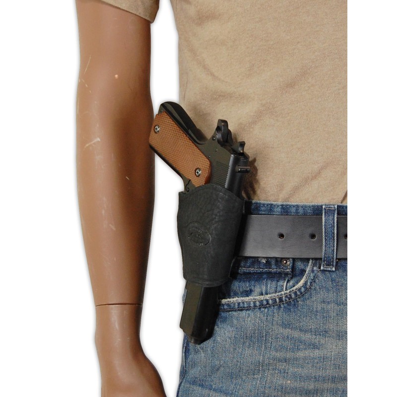 New Barsony Black Leather Yaqui Style OWB Holster for Springfield