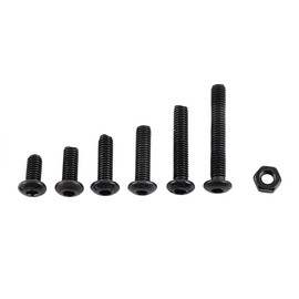 250Pcs M3 Black Button Head Alloy Steel Hex Socket Screws, Bolt with Hex Nuts, Machine Fastener Assortment Kit
