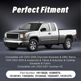 Front Passenger Window Switch with Dark Gray Bezel Compatible with Silverado & Sierra & Avalanche 2003-2006 Replacement for 19115820 Power Button Control for Standard Cab Pickup & Crew Cab & Truck