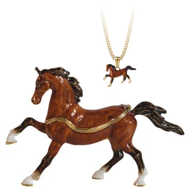 Arora Secrets from Hidden Treasures 1085 Horse Trinket Box, Metal, Brown, Height 8cm