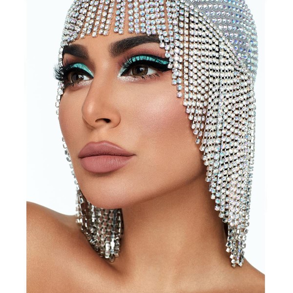 STONEFANS Gatsby Rhinestone Cap Headpiece 1920s Silver Head Chain Flapper Hairpieces Jewelry Belly Dance Cleopatra Hair Accessories for women (silver)