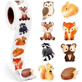 Pack of 500 round animal stickers, animal reward stickers, animal sticker roll, animal stickers, animal children, cartoon stickers, animal pattern stickers, seal labels
