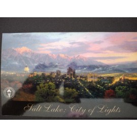 Thomas Kinkade "Salt Lake: City of Lights" Art Magnet NEW 3 1/2x5 3/4" TK-269