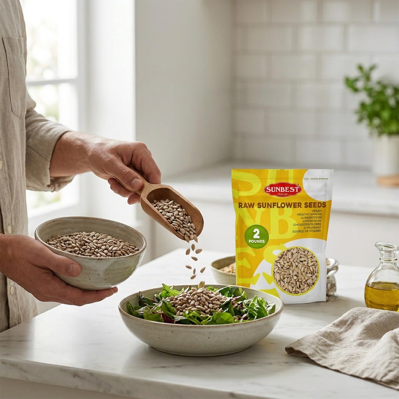 Sunbest Natural Raw Sunflower Seeds, 2 lbs – Unsalted &