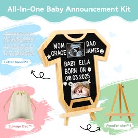 Baby Onesie Shaped Felt Letter Board – A Pregnancy Must Haves New Mom Gifts Essential for Pregnancy Announcement Gifts for Pregnant Women and Baby Shower Gifts