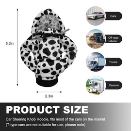 DXNQ Car Gear Shift Hoodie Cover, Fashionable Gear Shift Knob Hoodie Protector, Upgraded Funny Gear Shift Hoodie Decoration for Most Manual Shift Knobs, Interior Car Accessories (Cow)