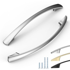 ELEBUILD 6 Pack, 128 mm, Brushed Nickel, Cabinet Handles, Elegant Kitchen Handles, Furniture Handles