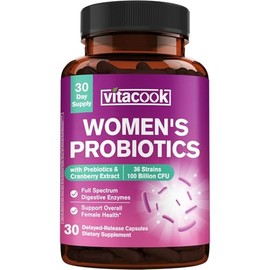 Probióticos para mujeres 100 mil millones de UFC 36 cepas, probiótico para mujeres con prebióticos y enzimas digestivas, arándano orgánico, potencia  