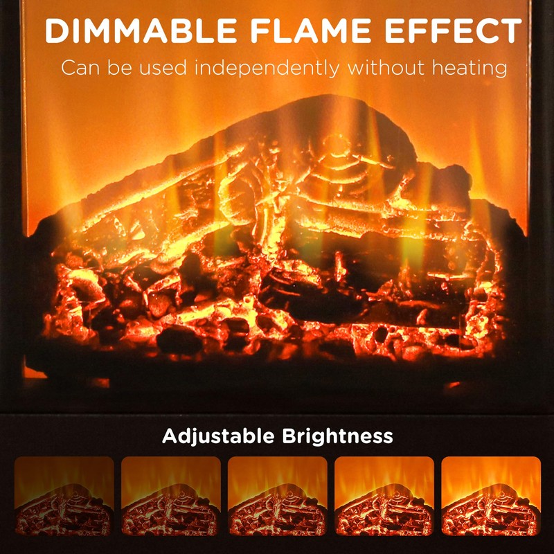 HOMCOM Space Heater for Indoor Use with Realistic Flame Effect,