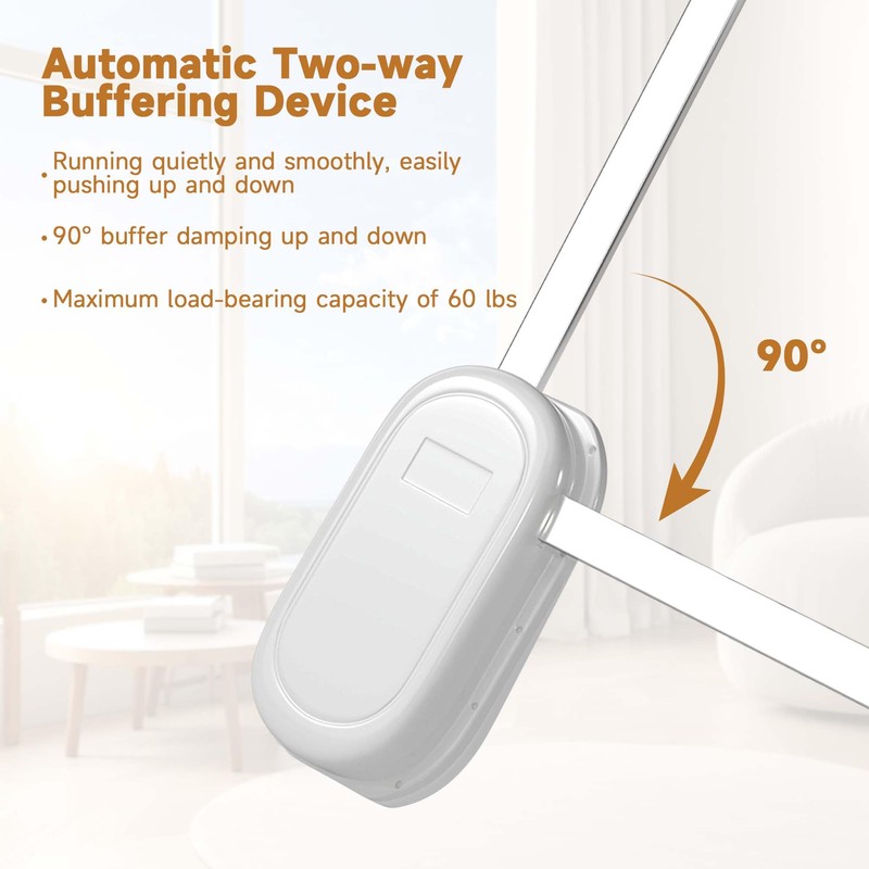 bimiti Pull Down Closet Rod White, Adjustable 33-45 inches Side