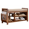 OAKHAM Bamboo Shoe Bench, Entryway Bench with Hidden Drawer and