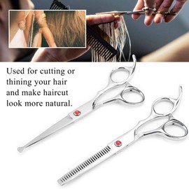 Professional Hair Cutting Baby Hair Scissors, Hairdressing Scissors, Blue Screw Scissors, Tools, Thinning Scissors Set, Family (Red Screw)
