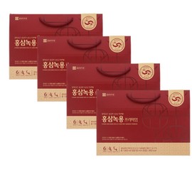Chong Kun Dang Health Red Ginseng Deer Antler Premium Gift Set 30 Packets 3+1 Box / 종근당건강 홍삼 녹용 프리미엄 선물세트 30포 3+1박스