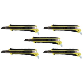 5-Pack Fastcap Kaizen Utility Knife for Cutting Boxes, Paper, Tape, Kaizen Foam, Features Replaceable Retractable Break-Away Blade And Integrated Box Tape Cutter