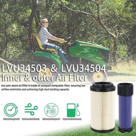 LVU34503 LVU34504 Air Filter Fit for John Deere 1023E 1025R 1026R 2025R 2026R (4 PCS)