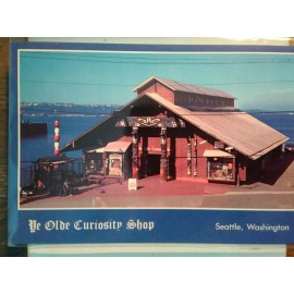 VINTAGE POST CARD AERIAL VIEW YE OLD'E CURIOSITY SHOP SEATTLE WASHINGTON