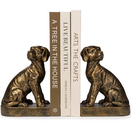 Decorative Bookends for Shelves, Dog Book Ends for Heavy Books, Labrador Retriever Statues Bookends for Heavy Books with Anti-Slip Base Book Holders for Home Office Decor
