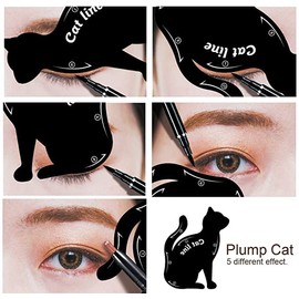 Garden Of Arts Catline shape eyebrow stencil stylish template makeup tool for eye eyelid and eyebrows in 5 different designs can be made : set of 2 Pcs