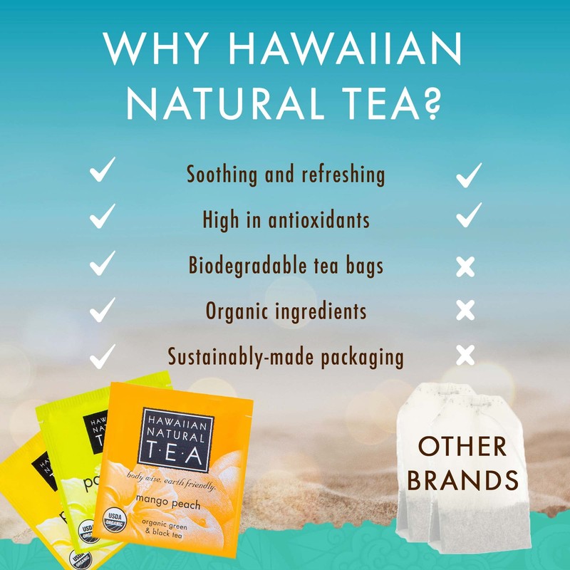 Té natural hawaiano orgánico (colección de té de tres sabores,
