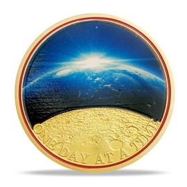One Day at A Time Sobriety Coin Universe Sun Earth Moon AA Medallion Serenity Prayer Chip Pocket Token