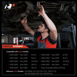 A-Premium Power Steering Pump, with Reservoir, Compatible with Dodge Ram 2500 2003-2007, Ram 3500 2003-2007, without ZF Type Pump, Replace # 5073241AA, PSP1187